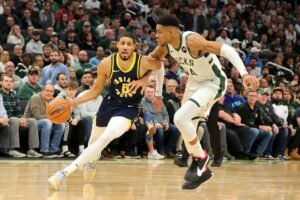 Giannis Antetokounmpo/Tyrese Haliburton/ Milwaukee Bucks/ Indiana Pacers/ Bucks/ Pacers/NBA/ Sports/Landon Buford The Journalist/LandonBuford.com