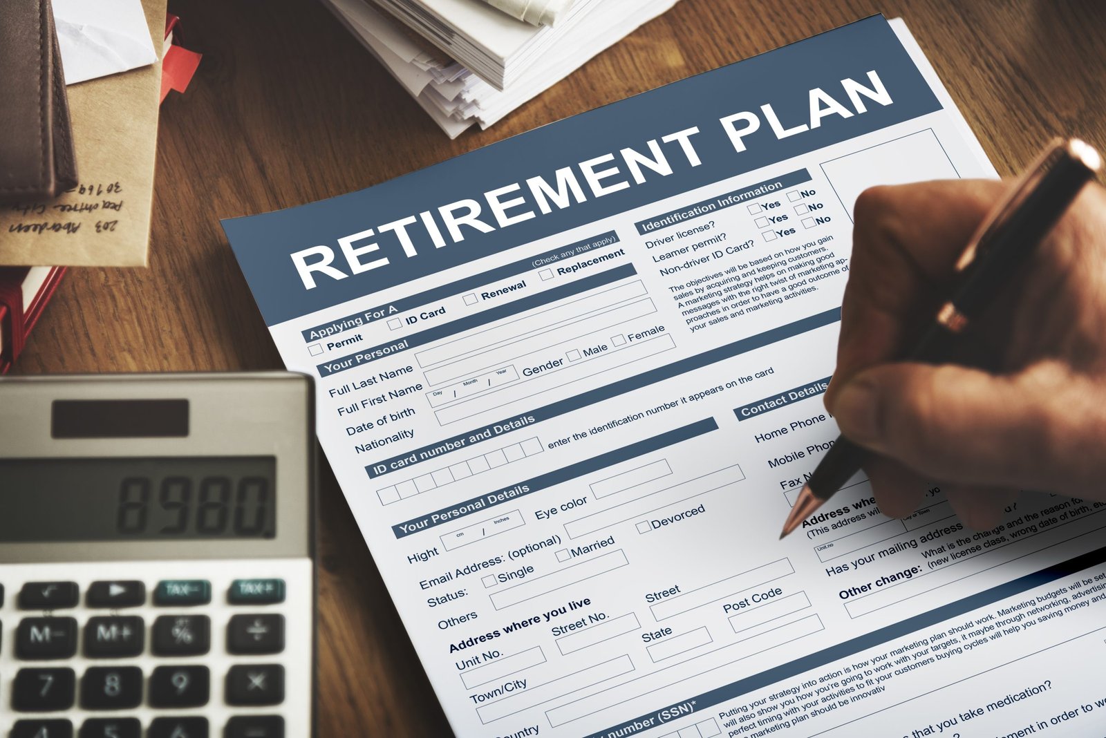 Retirement Plan Form Insurance Financial Concept
