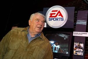 John Madden speaks to fans at the EA Sports Ninth Annual Football Videogame Tournament during Super Bowl XXXVII weekend at Axiom Nightclub in San Diego, California. LandonBuford.com