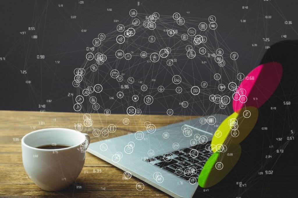 A digital marketing professional analyzing social media data on a computer screen, with a focus on upcoming algorithm changes for 2025.