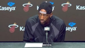 Bam Adebayo discussing Seattle’s Climate Pledge Arena